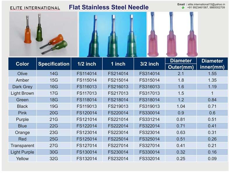 Flat Stainless Steel Needle