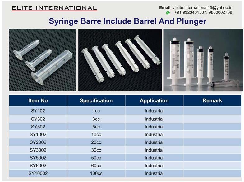Syringe Barrel and Plunger