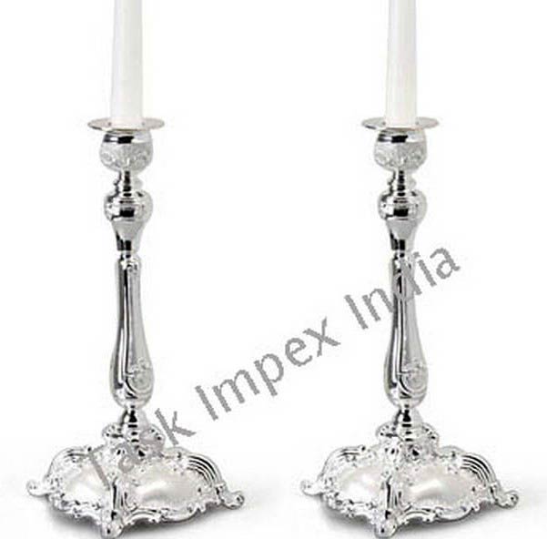 Silver Embossed Candle Holder