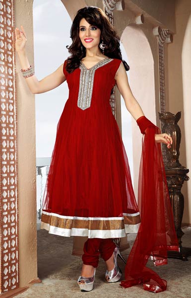 Plushy Crimson Salwar Kameez