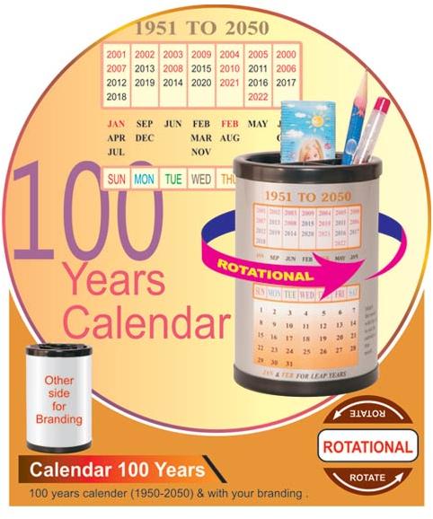 Calendar 100 Years Pen Stand