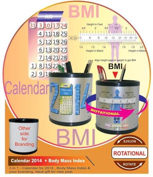 Calendar 2014 Plus Body Mass Index Pen Stand