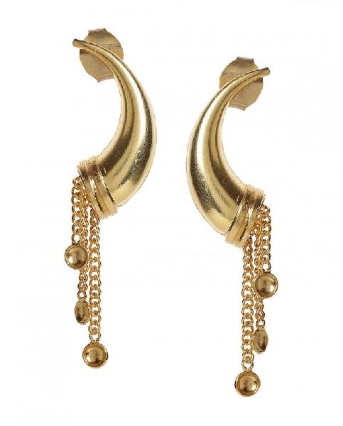 Silvermerc Designs Silver Ahab gold plated Earrings