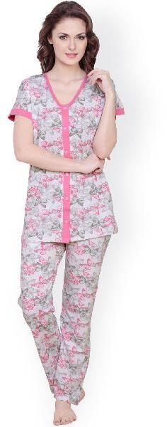 Printed Cotton Fabric Ladies Night Suits, Age Group : Adult