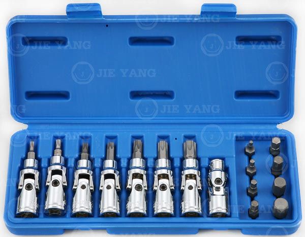 Three Eighth Inch Drive Stubby Universal Bit Socket Set