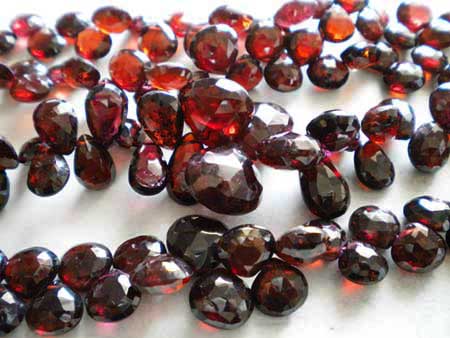 Garnet Heart Shape Faceted Gemstones