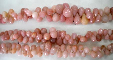 Pink Opal Drop Faceted