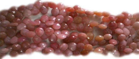 Pink Opal Heart Shape Faceted Gemstones