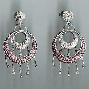 Gold diamond earrings-JW1538