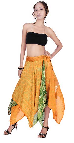 Vintage Sari Daimond Cut Skirt