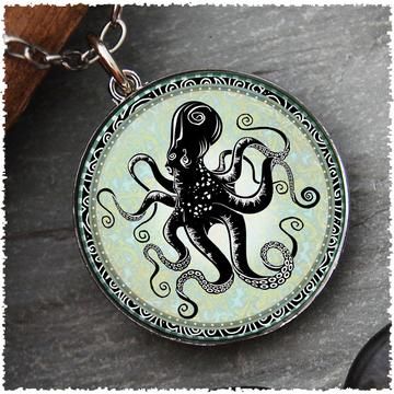 Octopus Reversible Circular Pendant