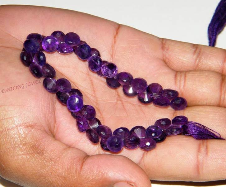 Aa+ African Amethyst Faceted Onion Beads