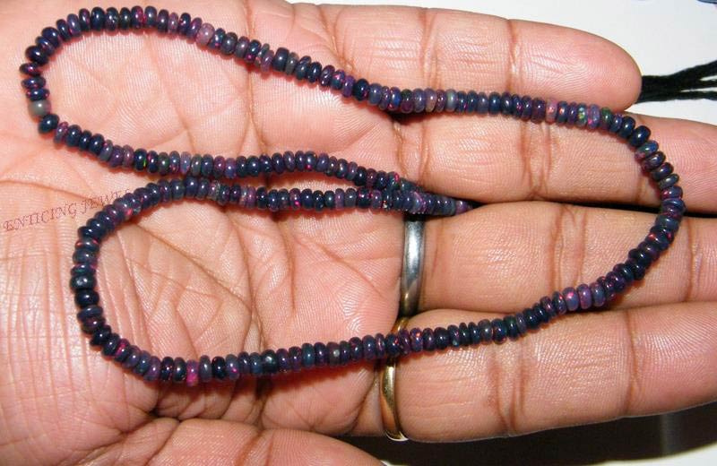 Aaa+ Rare Mexican Purple Ethiopian Opal Plain Roundell Beads