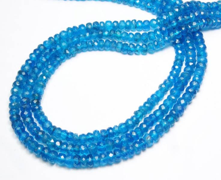 Apatite Micro Faceted Rondelle