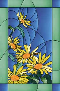 Daisies Glass Painting