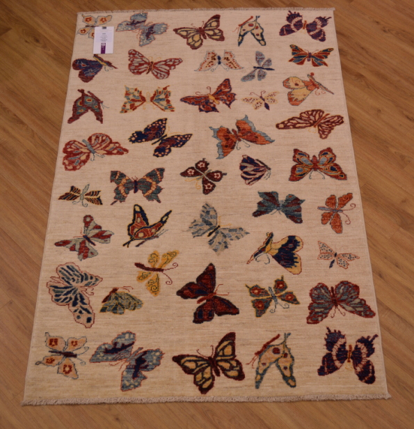 1.83x1.20m Afghan Butterflies Rug
