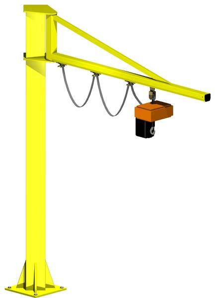 Yellow Electric Floor Mounted Jib Crane, For Construction, Industrial, Feature : Customized Solutions