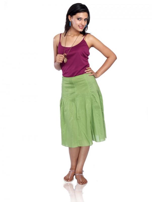 Uptown Galeria Green Cotton Skirt