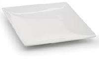White Plain Ceramic Square plate, for Decoration Use, Width : 1-100mm