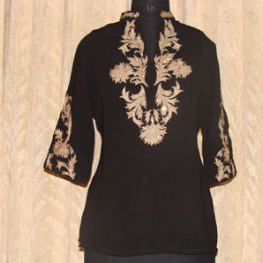 Golden Embroidered Black Tunic