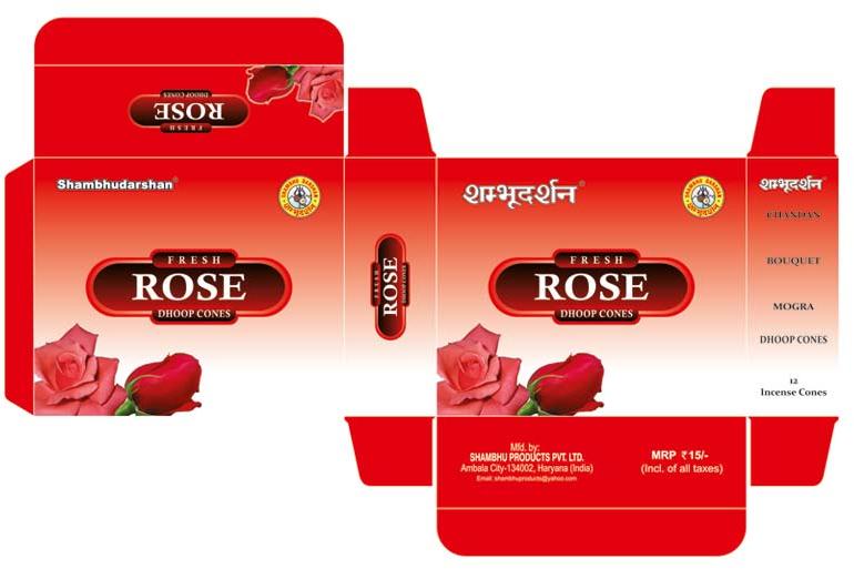 Fresh Rose Dhoop Cones