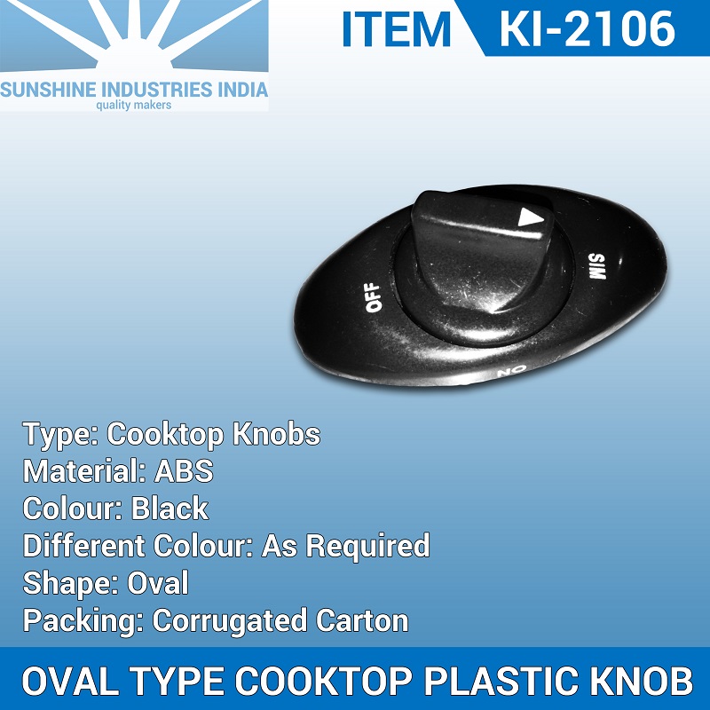 Oval Shape Cooktop Plastic Knob