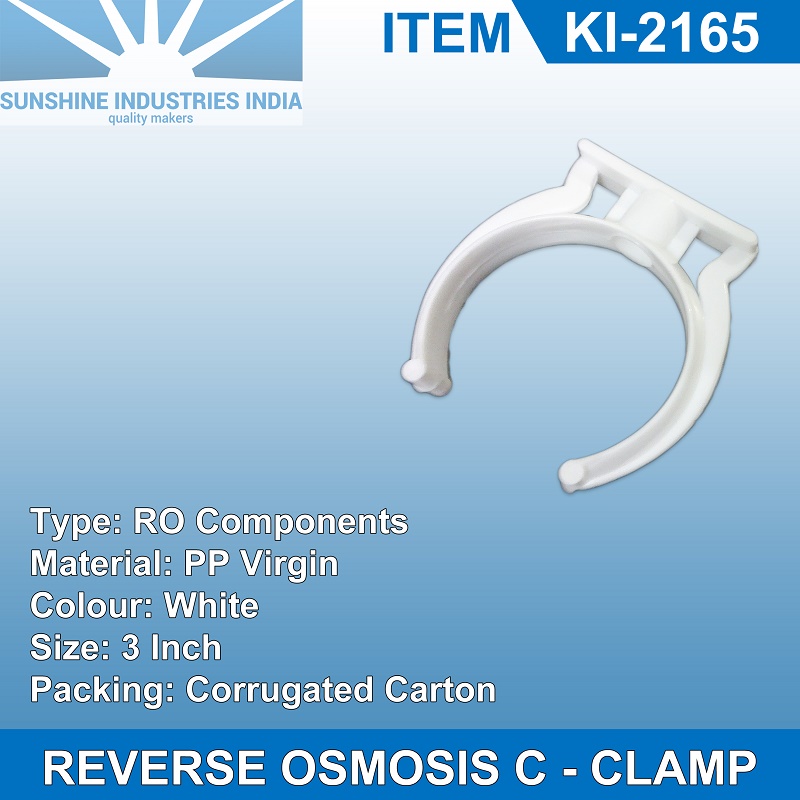 PP Virgin Ro Membrane Housing C-clamp, Color : White