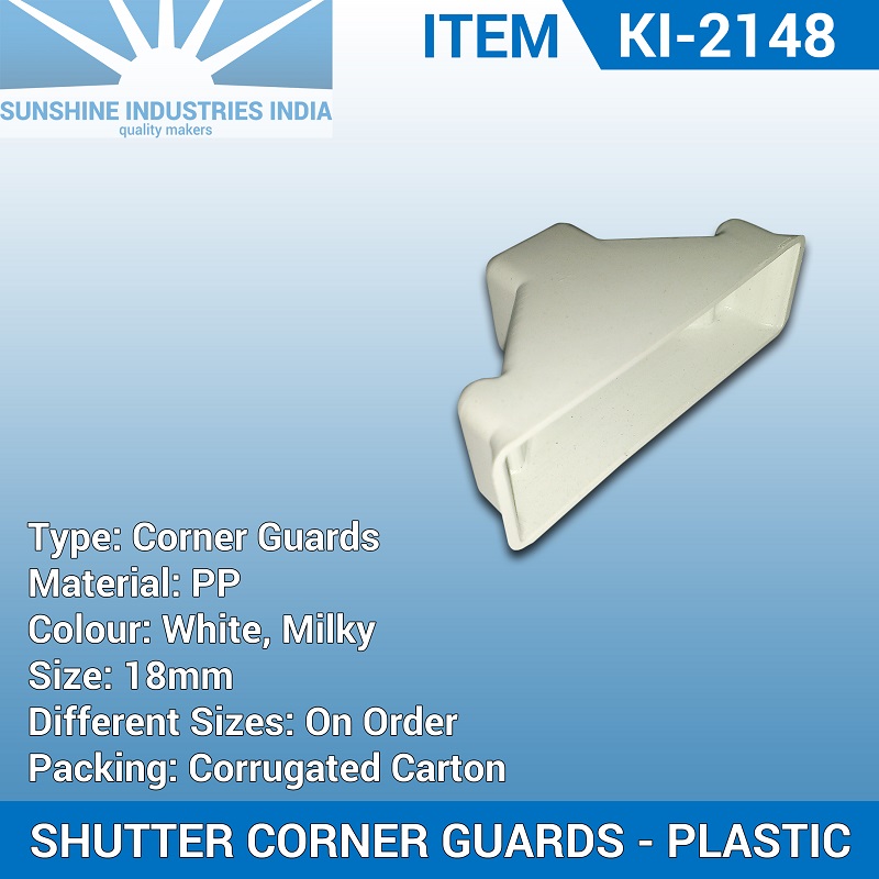 PP Plastic Shutter Corners Guard, Size : 18MM