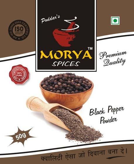 Morya Black Pepper Powder, Packaging Type : Paper Box, Plastic Pouch