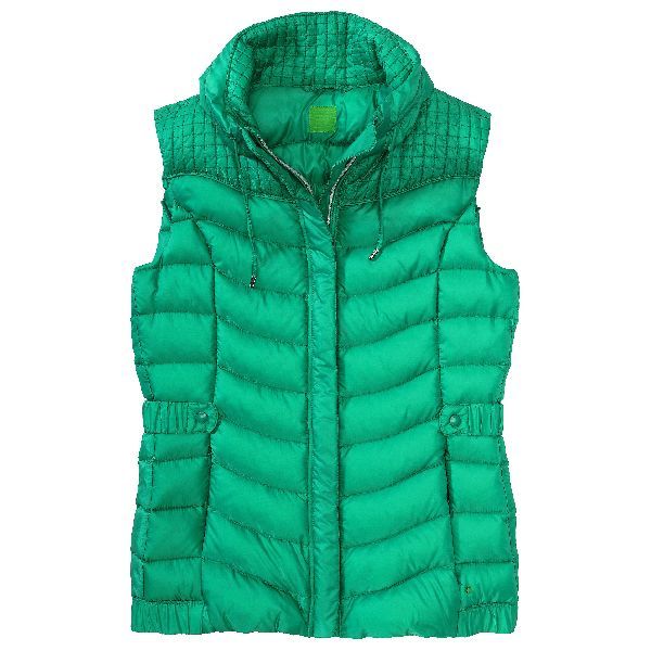 Down Body Warmer With Band Collar Jacket