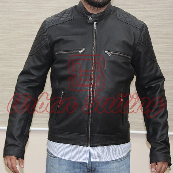 Men Biker Style Leather Jacket