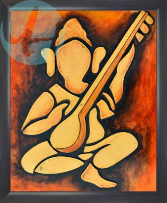 Rectangle Polished Plastic Lord Ganesha Wall Frame, for Home, Office, Color : Multi Color