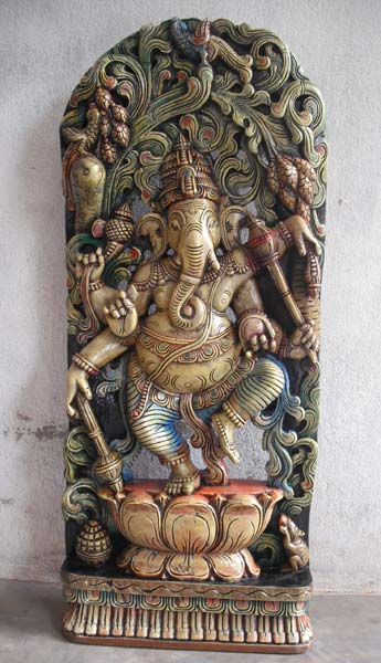 Wood Ganesh Statue