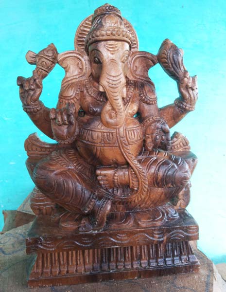 Wood Ganesha Statue