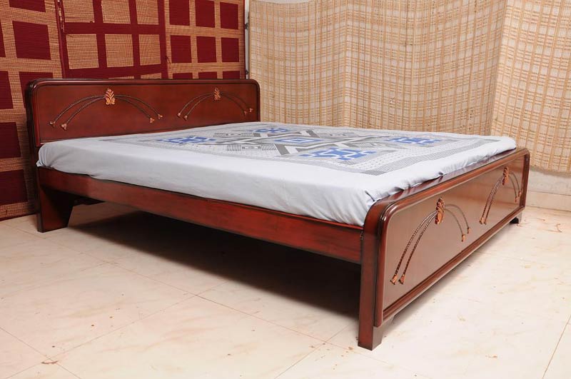 plain wooden cot