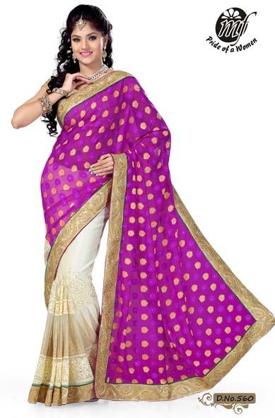 faux georgette jacquard saree