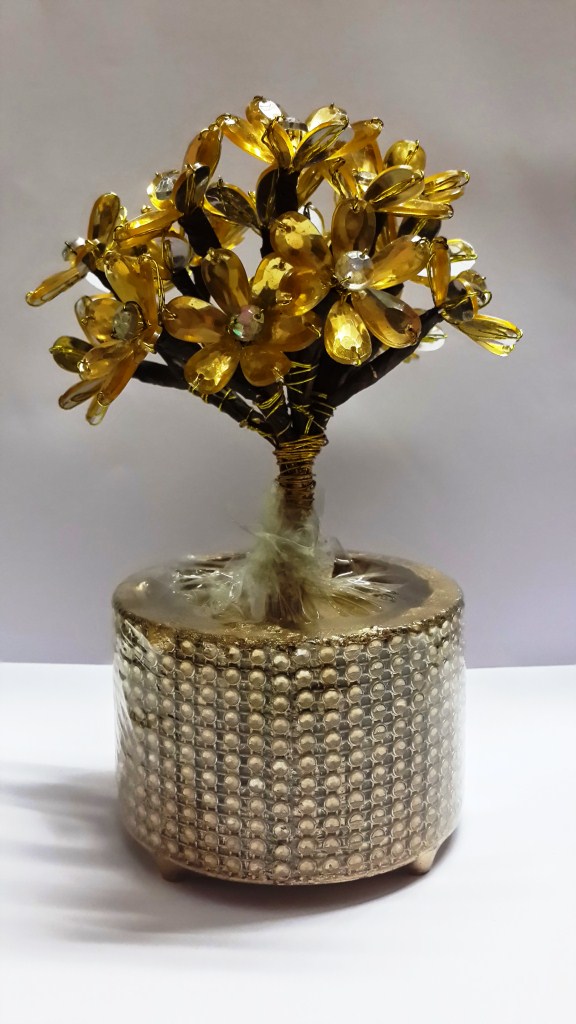 Golden Crystal Flower Tree