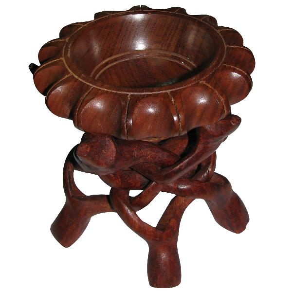 A4415 Handcrafted Wooden Bowl On Stand
