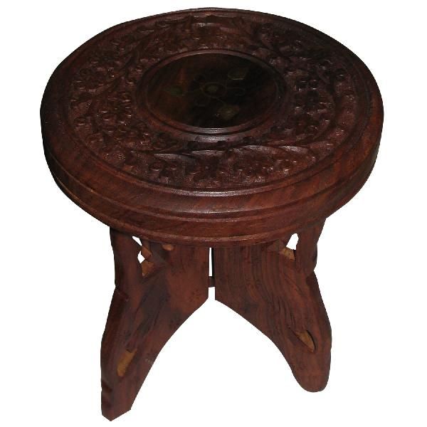 Three Leg Wooden Stand For Puja Mandir - A4416