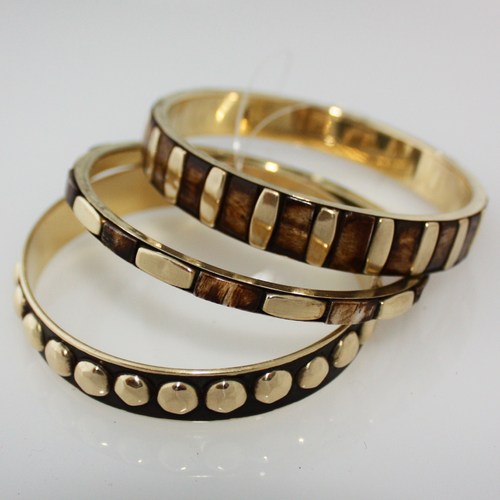 Bone Fitted Brass Bangles Set