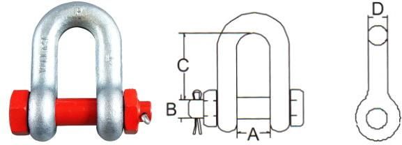 Galvanized D Shackle