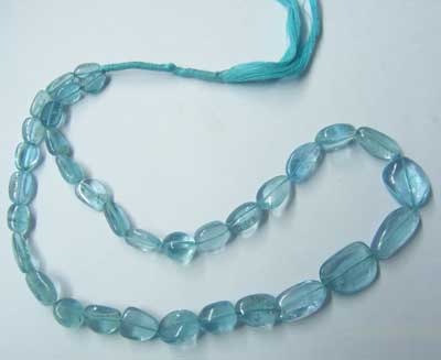 Aquamarine Nugget Beads