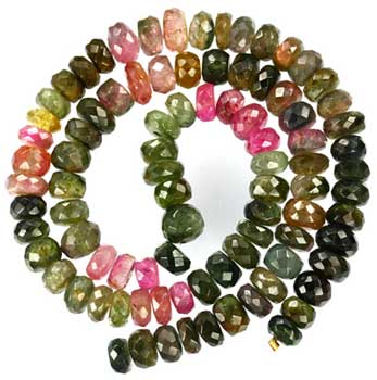 Multi Tourmaline Faceted Beads