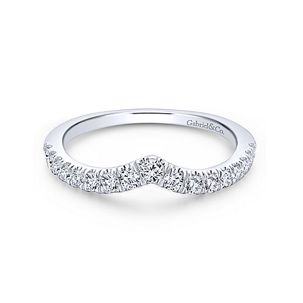 14k White Gold Curved