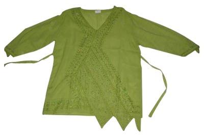 Ladies Cotton Blouse (Mehndi Color)