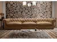 Polished leather sofa, Style : Vintage