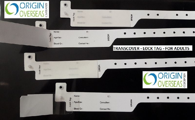 Transparent Cover Patient Identification Bands, Color : White, Blue