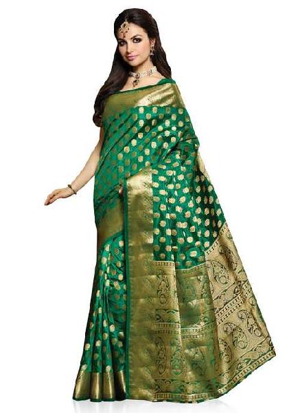 Meghdoot Bottle Green Colour Art Silk Woven Saree