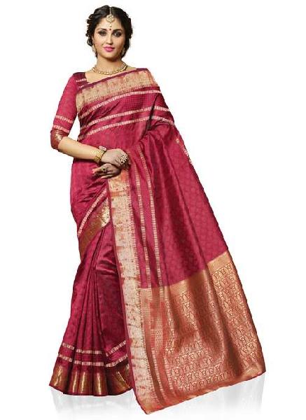 Maroon Colour Art Tussar Silk Woven Saree