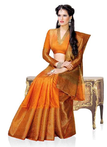 Mustard Art Silk Woven Saree, Age Group : Adult, Occasion : Festival, Party Wedding
